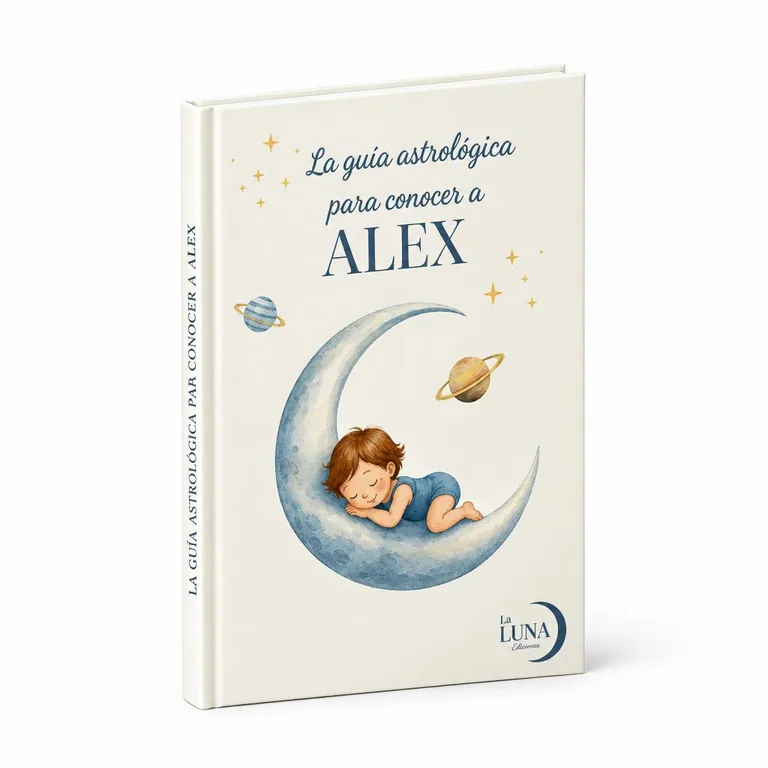 Libro de tapa dura de Lunea con la portada Luna y el nombre del niño
