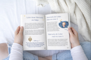 Ejemplo interior de carta natal infantil personalizada con análisis por signo y casa