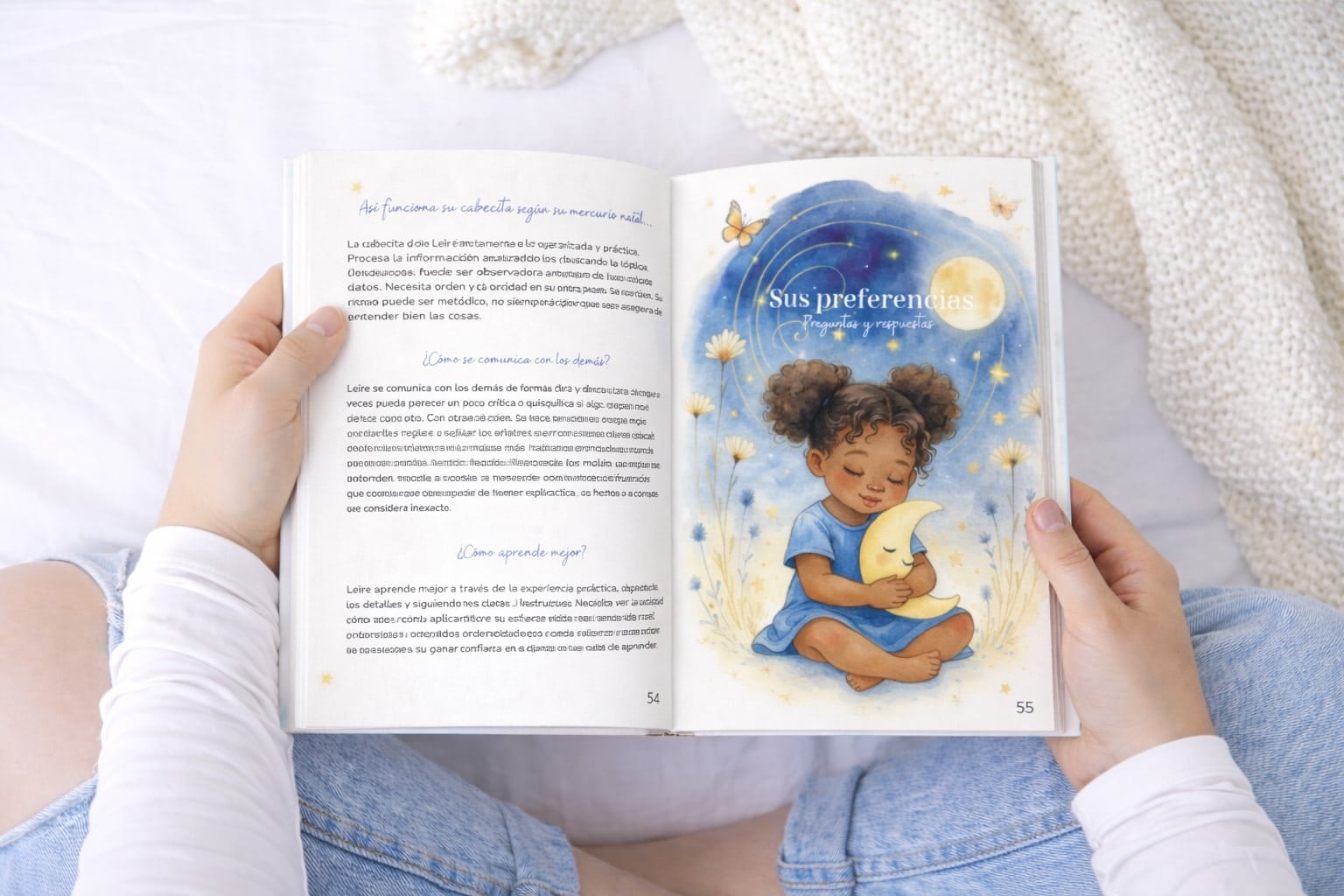 Interior de carta natal infantil personalizada con análisis astrológico y propuestas prácticas